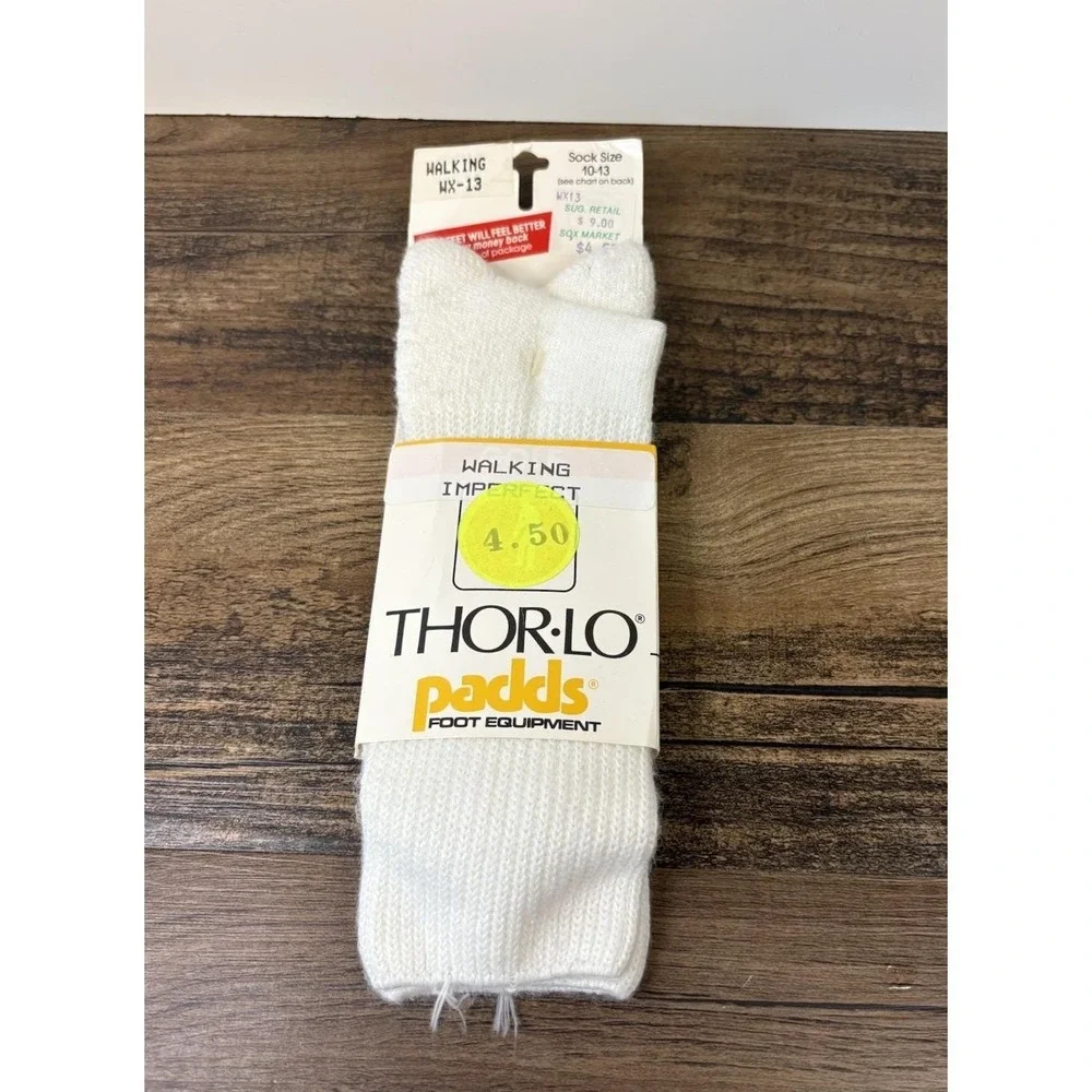 Thorlo Padds Walking Imperfect White Men's Socks Size 10-13 Large